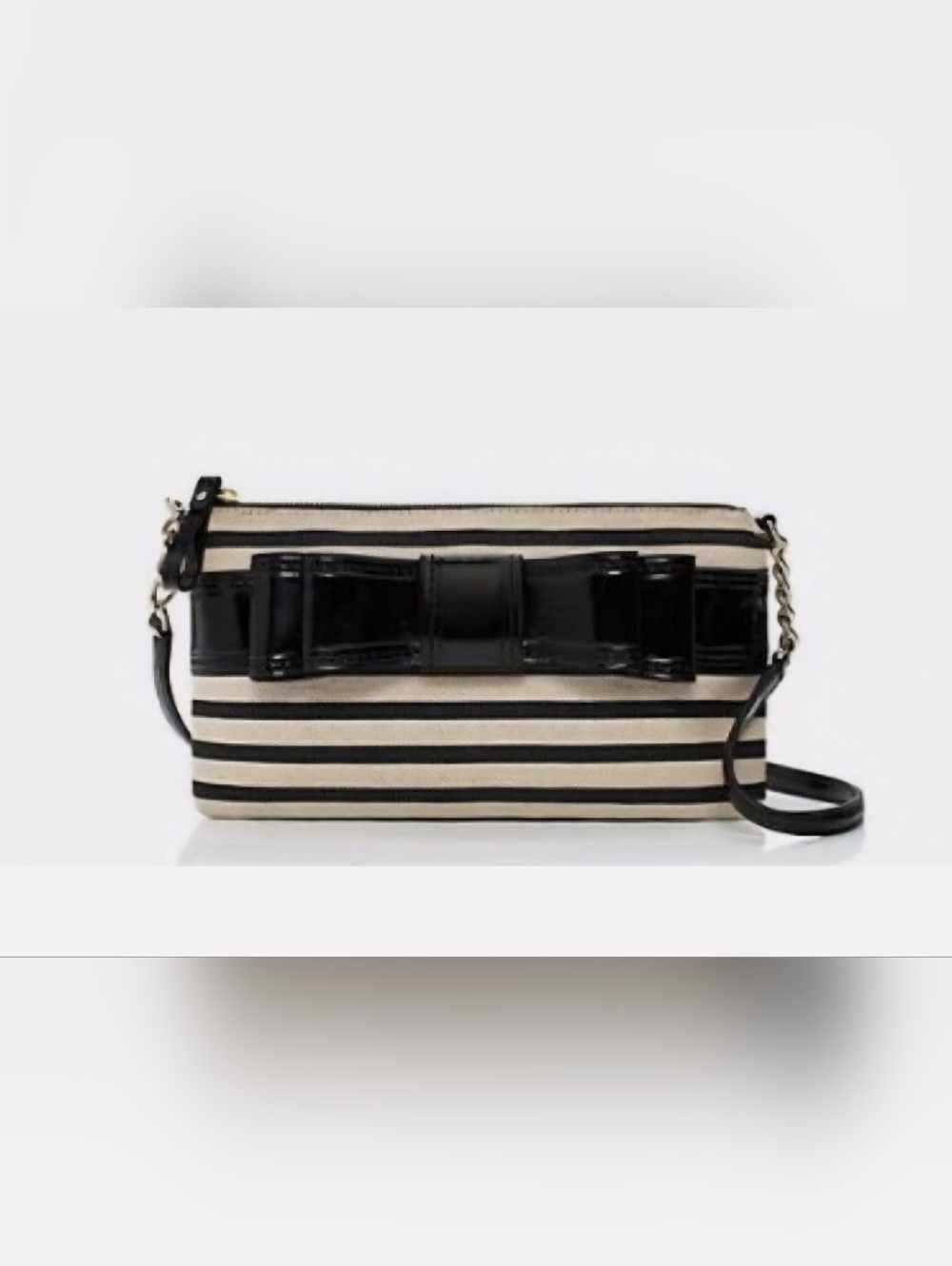 Vintage KATE SPADE Alice Court CELINA Crossbody Black Cream Stripe